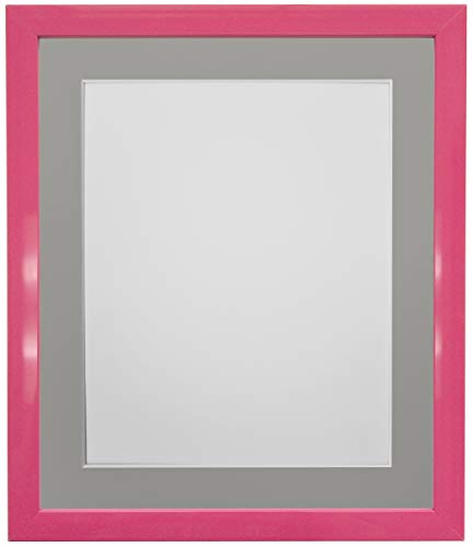 Frames By Post Cornice Portafoto In Plastica Con Passepartout, Dimensioni Immagine 15 X 25,4 Cm, Colore: Rosa, Montatura Grigio Scuro, 50 X 40 Cm Imag