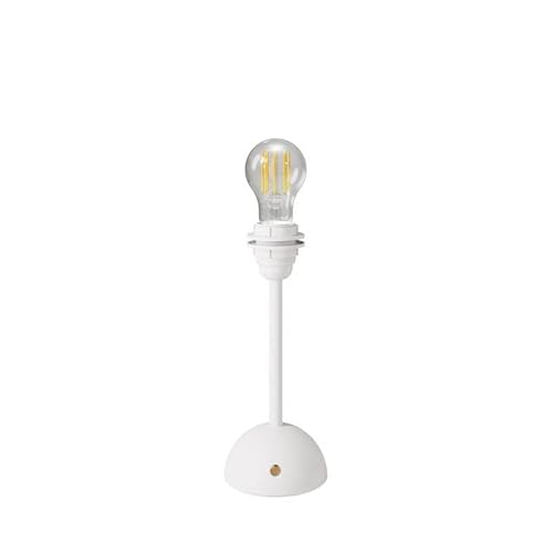Creative Cables - Lampada Portatile E Ricaricabile Cabless12 Con Lampadina A Goccia E Predisposizione Per Paralume - Con Lampadina, Bianco