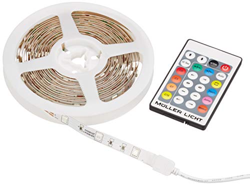 Müller-Licht 20100323 Mueller-Licht 20100323-Set Completo Di Strisce Led Con Spina, 230 V, 5 M Rgb 11 W, Bianco