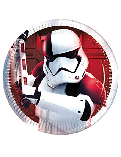 Procos- Piatto Metallizzato 20 Cm Star Wars Episode 8, Multicolore, 5Pr88549