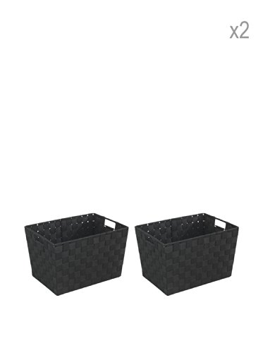Wenko Set 2 Cestino Bagno Adria M Nero 35 X 20 X 25