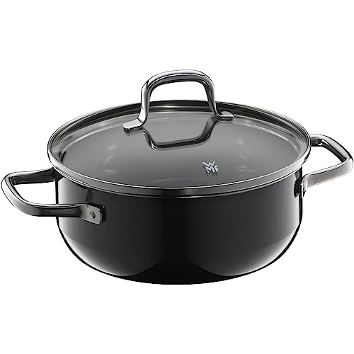 Wmf Fusiontec Essential - Pentola Grande, 20 Cm, Coperchio In Vetro, A Induzione, 2,4 L, In Ceramica High-Tech, Antigraffio, Non Rivestita, Nero, Made