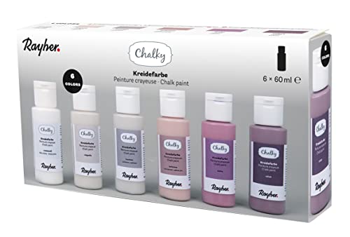 Rayher Set Chalky, Rosa, 6 Colori À 60 Ml, 35049258