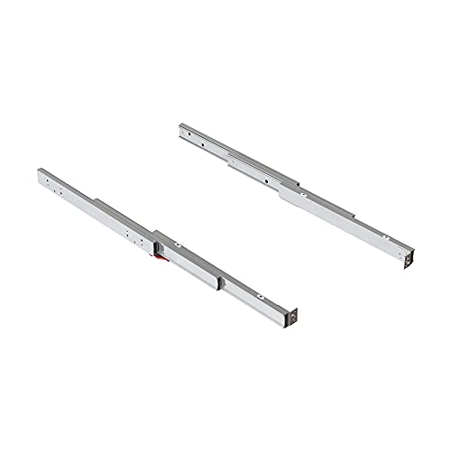 Emuca - Guide Atim Per Tavolo Allungabile Per Mobili Casa E Cucina, Tavolo Scorrevole Nascosto, L490Mm, Alluminio, Inossidabile Anodizzato
