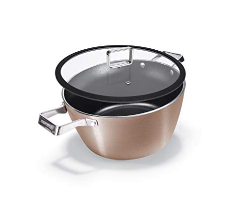 Moneta Rosegold Diamant Casseruola 20 Cm Con Coperchio, Acciaio