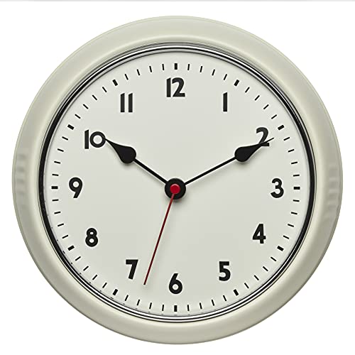 Tfa Dostmann Orologio Da Parete Analogico Radiocontrollato, 60.3541.09, Design Retrò, Con Lancetta Dei Secondi, In Metallo, Beige