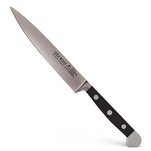 Güde Zubereitungsmesser Serie Klingenlänge Pom Schwarz Solingen-Coltello Per Filettare Forgiato, 16 Cm, Nero, Alpha-Doppio Collarino, Fatto A Mano In