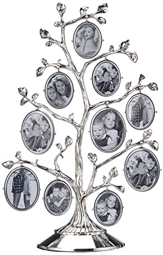 Zilverstad 7703231 Cornice Albero Genealogico Per 10 Foto, Lucida, Chapado En Plata, Argento, 62X270X180Mm