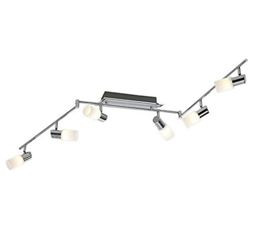Trio Leuchten Lampada A Barra Con 6 Spot, Alluminio Trio 821410605 Clapton Faretto Led, 6X4.5 W, Cromo, 150 Cm 5 W, Unica