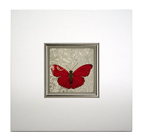 Ergo-Paul Igp5455-E1 – 80Bi6 – 40 X 40 X 1, 5 Red Butterfly I, Paper/Eco Leather/Wood, Bianco, 40.0 X 40.0 X 1.5 Cm