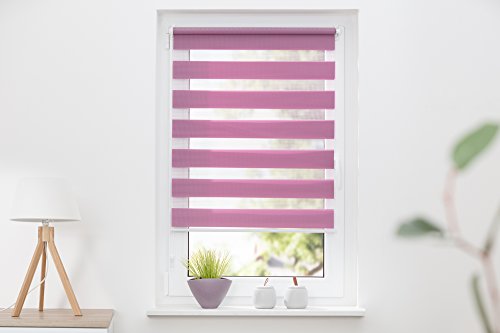 K-Home Rullo Doppio Madrid Senza Forare Lilla, Tessuto, Flieder, 60 X 150 Cm