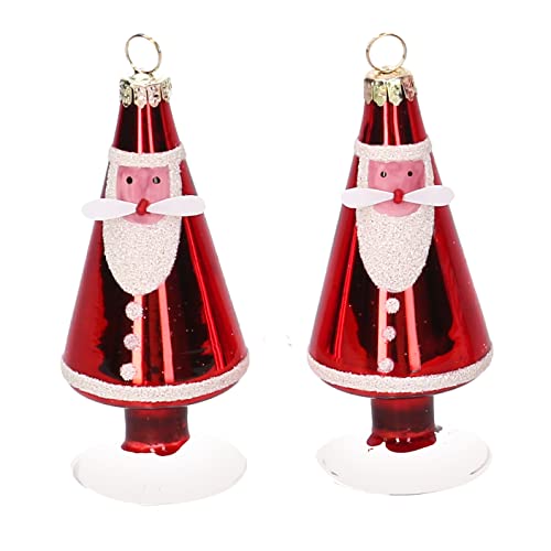 Vacchetti Giuseppe Confezione 4 Addobbi Babbo Natale Per Albero In Vetro Con Gancio, 6333240000