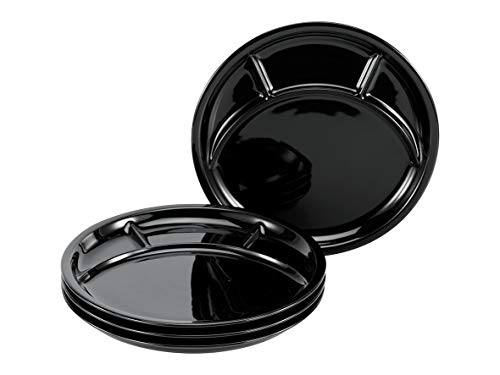 Creatable, 22921, Serie And Grill Universal Black, Dishes Set, Fondue Plate 4 Pieces, Porcelain