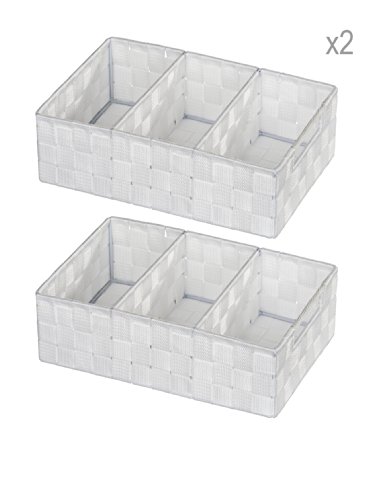 Wenko Set 2 Cestino Porta Utensili Adria Bianco 32 X 10 X 21