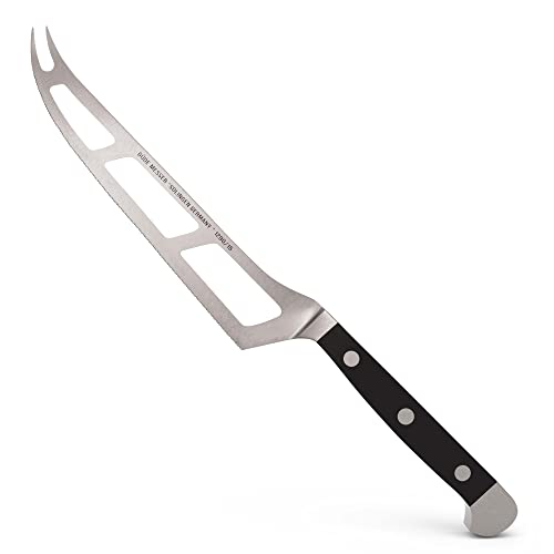 Güde Solingen-Coltello Da Formaggio Morbido Forgiato, 15 Cm, Pom Nero, Alpha-Doppio Collarino, Fatto A Mano In Germania, Cromo Vanadio, 72 Unità