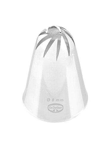 Dr. Oetker 3523 Tuellen Manufaktur Rosetta Bocchetta 8 Mm In Acciaio Inox, Colore Argento, 5 X 3, 5 Cm