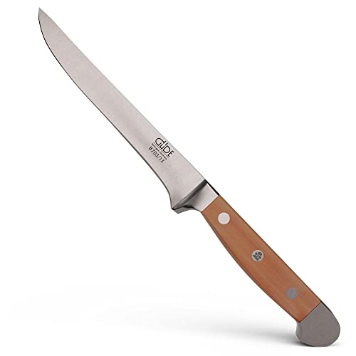 Güde Solingen - Coltello Da Disosso Flessibile Forgiato, 13 Cm, Legno Di Pero, Alpha-Birne - Doppio Collarino, Fatto A Mano In Germania