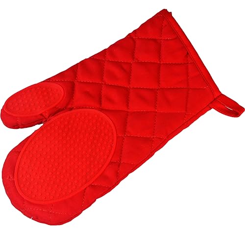 Ligne Décor - 1790105, Guanto Da Cucina , 30 X 18 Cm , Cuistot , Policotone+Silicone , Rosso