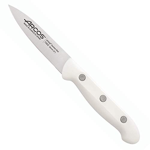 Arcos Maitre, Spelucchino, Acciaio Inossidabile Nitrum 80 Mm, Manico Polipropilene Bianco