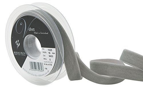 Berisfords Nastro In Velluto, Grigio, 10,2 X 2,1 X 10,2 Cm