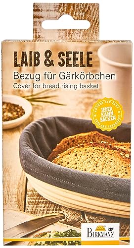 Rbv Birkmann Und, Bezug Für Gärkörbchen, Länglich, Klein, 700666, Laib And Seele, Rivestimento Per Cestini Da Negozi, Misura Piccola, Cotone, Grigio, 