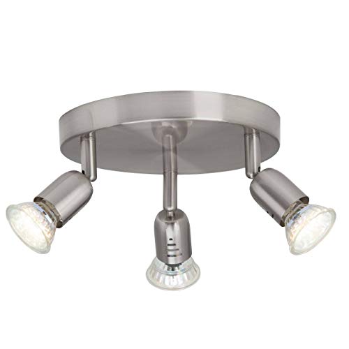 Brilliant Lampada Loona Faretto Led Tondo Triplo Ferro | 3X Led-Par51, Gu10, 3W Lampade A Riflettore Led Incluse, (250Lm, 3000K) | Scala Da A ++ A E |