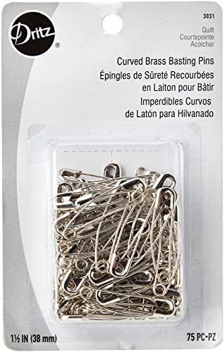 Dritz Acciaio Quilting Ottone Curvato Imbastitura Pins, Dimensione Two