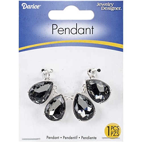 Darice-Ciondolo In Metallo, 60 X 20 Mm, Confezione Da 1, Colore: Argento A Forma Di Goccia, Colore: Grigio Fumo