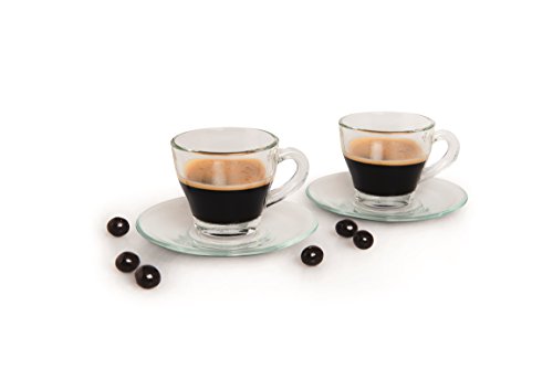 Excelsa Brasilia Set Tazze Caffè Con Piattino, 2 Unità (Confezione Da 1), 6