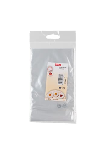 Zenker 4346150 Confezione Da 10 Bustine Sacchetti Regalo Biscotti Plastica, Trasparente, 11,5 X 19 Cm, 11.5 X 19 X 0.1 Cm