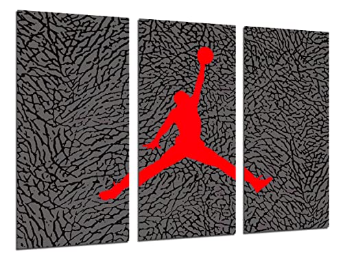 Dkorarte Quadro Moderno Fotografico Michael Jordan, Jumpman Logo, Salto Storico, Pallacanestro, 97 X 62 Cm, Rif. 27370