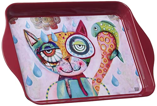 Enesco D165 Portaoggetti In Metall Il Gatto, Multicolore, 14X14X21 Cm