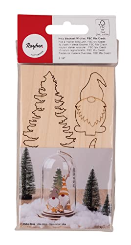 Rayher Miniatura Legno Folletto, Fsc Mix Credit, Naturale, 8.4Cm, 6Cm, Bus Blis 2Set, 46672505, Multicolore, Normale
