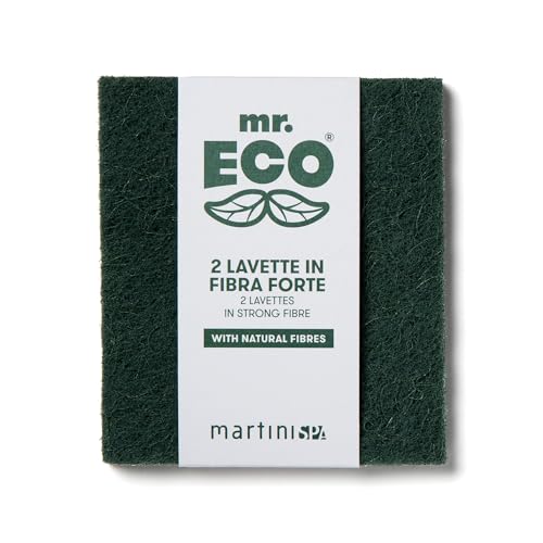 Martini Spa Lavette In Fibra Forte, Sisal E Pet Riciclati, Verde, Grande, 2 Unità
