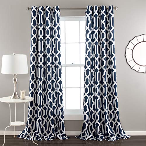 Lush Decor Edward Room Darkening Window Curtain Panel, 84 X 132,1 Cm, (Set Da 2) Navy