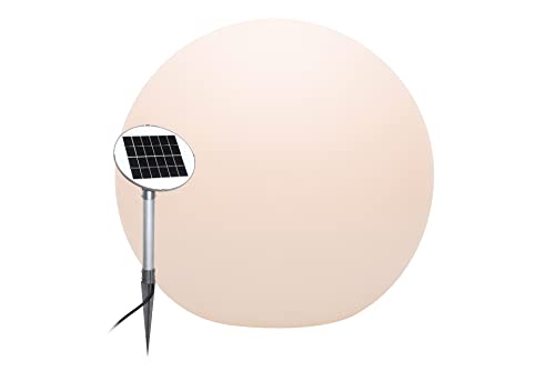 8 Seasons Design 32416S Globo Brillante A Sfera Solare A Led Da Giardino, Bianco, Ø 30 Cm, Solar