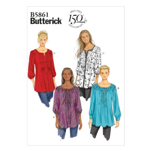 Butterick Patterns B5861 - Cartamodello Per Tunica Da Donna, Taglie Varie, Colore: Bianco (Lingua Inglese)