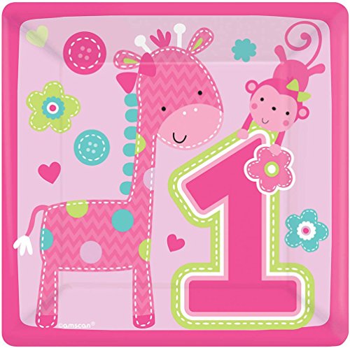 One Wild Girl Paper Square Plates 18Cm /8