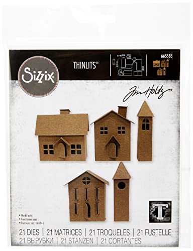 Sizzix Set Di Fustelle Thinlits 21Pk Paper Village #2 Di Tim Holtz, 665585, Multicolour, One Size