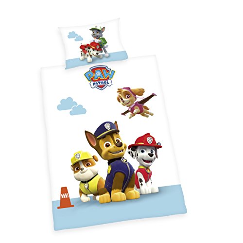 Herding 2632205063 Paw Patrol Copripiumino, Federa 40 X 60 Cm E Copripiumino 100 X 135 Cm, In Cotone Di Flanella