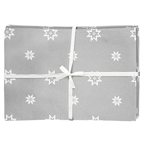 Ragged Rose Mattie Tovagliette Natalizie, Cotone, Grigio Argento, 36 X 26 Cm, 4 Pacco