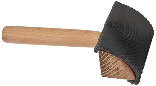 Rayher Spatola Venalegno In Gomma, Larghezza 7,5Cm, Con Impugnatura In Legno, Per Realizzare Una Finta Venatura Del Legno, Lavabile E Riutilizzabile,