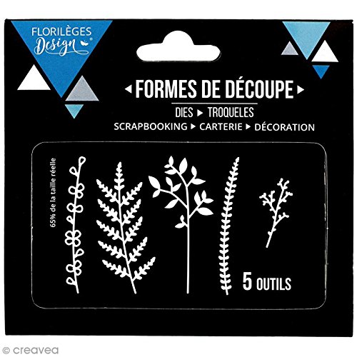 Florilèges Design Fogliame Dei Legno Strumento Di Taglio, Metallo, Grigio, 11,5 X 12,5 X 0,3 Cm