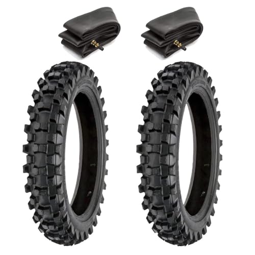 2 Copertoni 2.50 – 10 + Camere D’Aria Pneumatici Tassellati 33J Cross Mini Moto Gomme Minicross