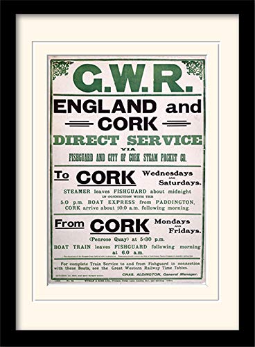 Pyramid International Stampa Artistica Gwr England And Cork Memorabilia, Tela, Multicolore, 30 X 40 Cm
