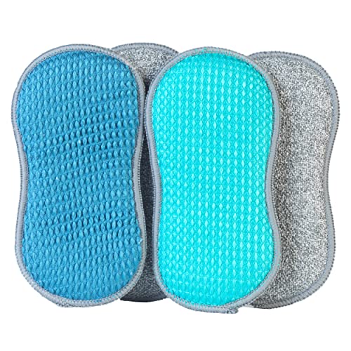Beldray La067593Ufeu Set Di 4 Tamponi In Microfibra Puliti E Freschi, Trattati Con Protezione Antibatterica, Spugne Per Capsule Riutilizzabili A Doppi