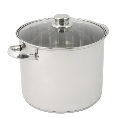 Crealys 502.383 Stock Pot 9 L 24 Cm Diametro In Acciaio Inossidabile Con Coperchio In Vetro