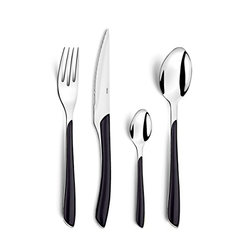Amefa - Servizio Di Posate Multiuso, Serie: Eclat, In Cofanetto, Acciaio Inox Abs San, Nero, Ménagère 16 Couverts Pour 4 Personnes