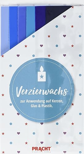 Pracht Creatives Hobby 7050-175 7050-177 Miscela Decorazioni, 6 Mezze, Circa 200 X 50 X 0,5 Mm, Piastre Di Cera Per Modellare E Decorare Candele, Blue