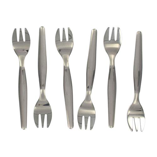 Fackelmann 32133 Set 6 Forchette Otrica, Acciaio Inossidabile, Grigio, 17 X 8 X 2 Cm